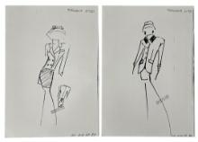 Christian Dior | Original Dior Stamp On Fashion Sketches | Prints