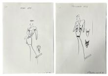 Christian Dior | Original Dior Stamp On Fashion Sketches | Prints