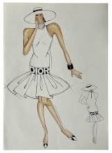 Christian Dior | Original Designer Sketch | One of a Kind Artwork