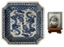 Oriental Plate and Artwork on Egg Collection