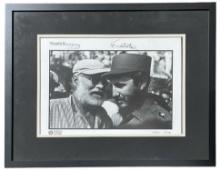 Signed Fidel Castro and Ernest Hemingway Framed Photo | with no coa