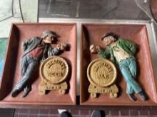 Pair of Plaster Neuweiler Beer Hangings