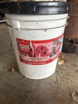 Pneumatic Grease Cart & 2 Five Gallon Buckets of Grease - 1 Full