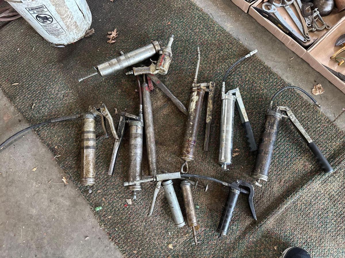 Lot of 10 Grease Guns - 1 Pneumatic