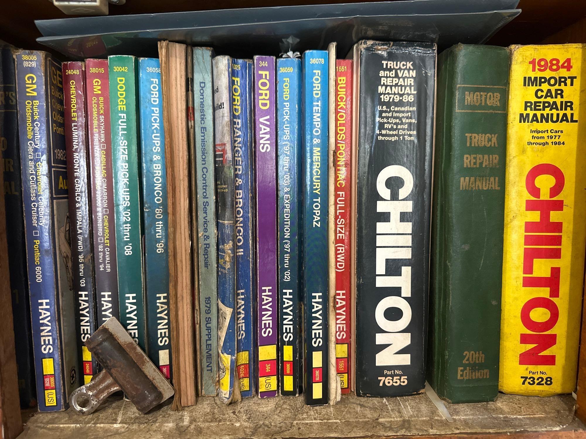 Chilton & Haynes Manuals - Cabinet Contents