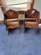 2 Wooden Children's Rocking Chairs