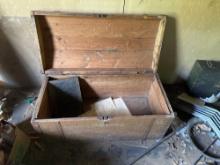 Wooden Humpback Trunk - Lid is Off
