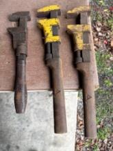 3 Large F Pipe Wrenches