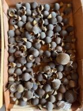 Flat of Antique Brass & Silver Clock Finials