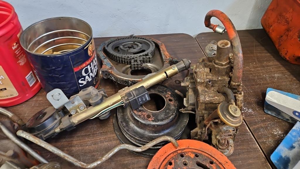 Engine parts- push rods, timing chain and covers,