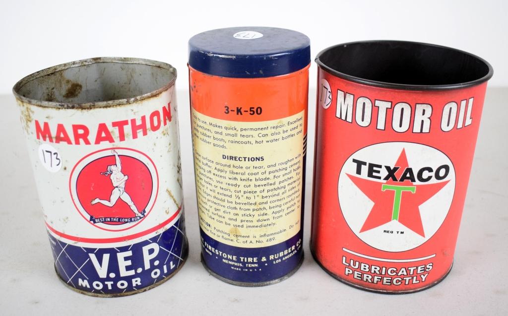 Marathon; Firestone can; Reproduction Texaco