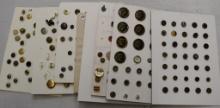 8 Cards musical instruments, angels, shoe buttons
