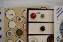 5 Cards glass, floral, wood back, bone, ivory,