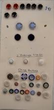 5 Cards black glass buttons, China buttons,metal,