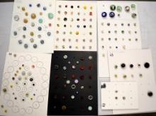 8 Cards Glorys, swirl backs, glass in glass,