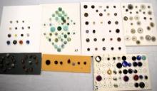 7 Cards paperweights, gold stone, art deco,
