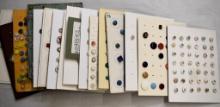 17 Cards miscellaneous glass buttons