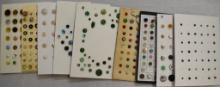 9 Cards pearlized glass, glass & glass mounted
