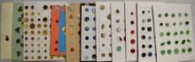 11 Cards clear & colored glass, art deco style,