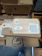 BOX OF WOOD CUTTING BOARDS