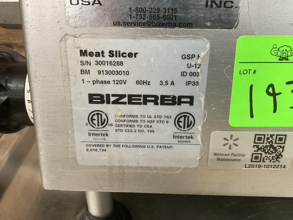 Bizerba Countertop Slicer, 120v