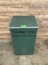 Green Trash Receptacle