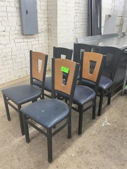 (6) Count Dining Chairs with Blue Cushions