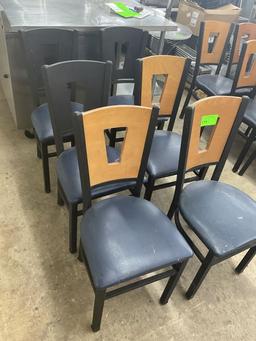 (6) Count Dining Chairs with Blue Cushions