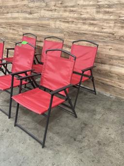 (6) Count Red Outdoor Chairs
