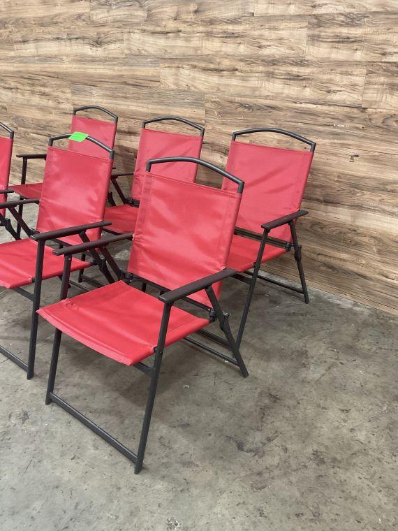 (6) Count Red Outdoor Chairs