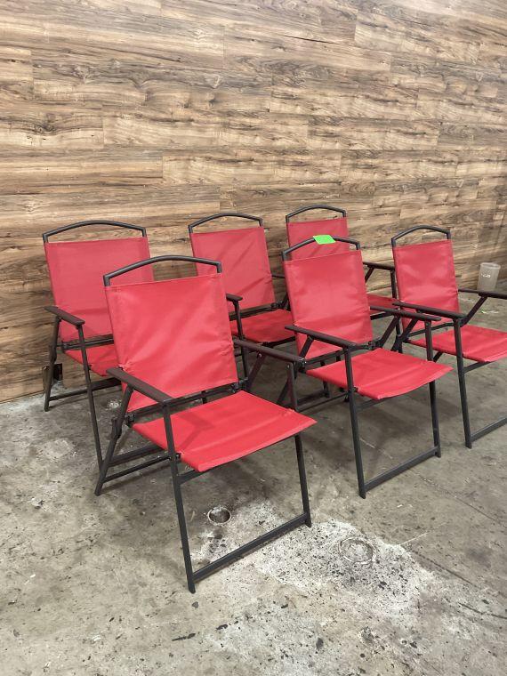 (6) Count Red Outdoor Chairs