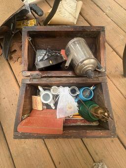Wood Chest with contents