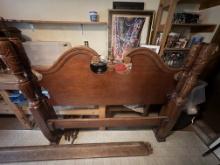 Hand-Carved Empire Revival Bed Frame with Ornate Post Detail