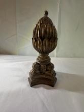 Classical Pinecone Finial with Ornate Scroll Base