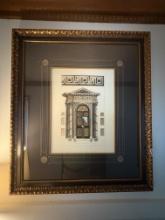 Framed Neoclassical Architectural Study of an Ornate Doorway