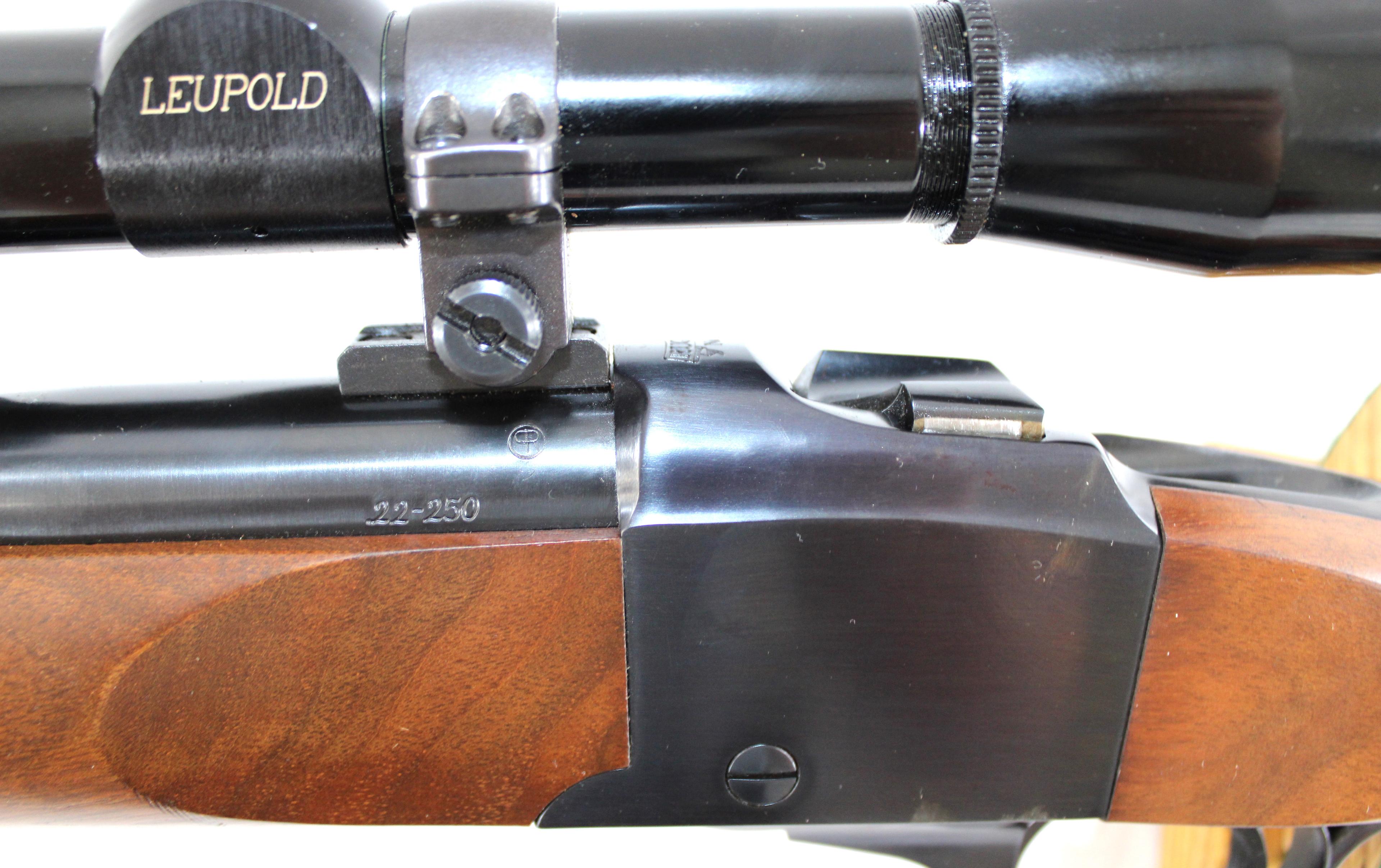 Ruger No. 1 .22-250 Single-Shot Rifle w/Mounted Leupold 12x Scope