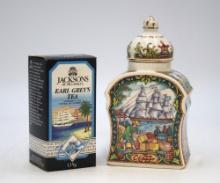 Vintage 1980s Sadler English Bone China Tea Caddy -tea Clipper