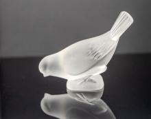 Lalique Crystal Frosted Sparrow
