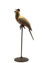 Sergio Bustamante Style Brass Cockatiel Bird Sculpture On Perch