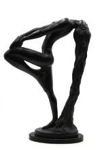 Black-patinated Plaster Sculpture By Klara Sever For Austing Productions "sultry Awakening" 1979