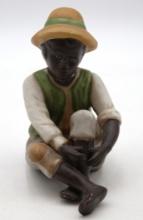Vintage Statue Of Black Americana Sitting Down