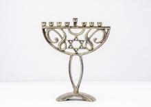 Silver Hanukkah Menorah