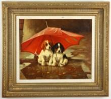 Wait Till The Clouds Roll By, Oil On Canvas Painting, Signed P. Raymond