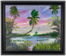 Todd Martin, Florida Artist Landscape Painting, Oil On Board