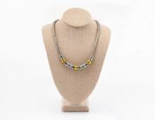 Snake Chain Necklace With Silver And Gold Beads