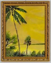 J. Chaput, Florida Artist Landscape Painting, Oil On Canvas