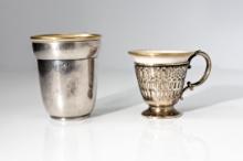 Lenox Cups With Silver Holder, Set Of 2