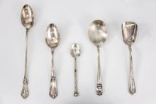 Antique Sterling Silver Spoons, 5 Pieces