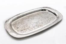 Wm Rogers #733 Antique Tray With Silver Colored Finish