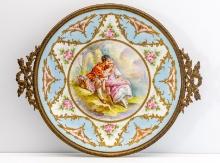 Antique Minton Serving Plate "star Of David", Hand-painted By C. Rochette